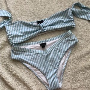 Vintage blue swim suit set size L pin up swimsuit vintage swimwear